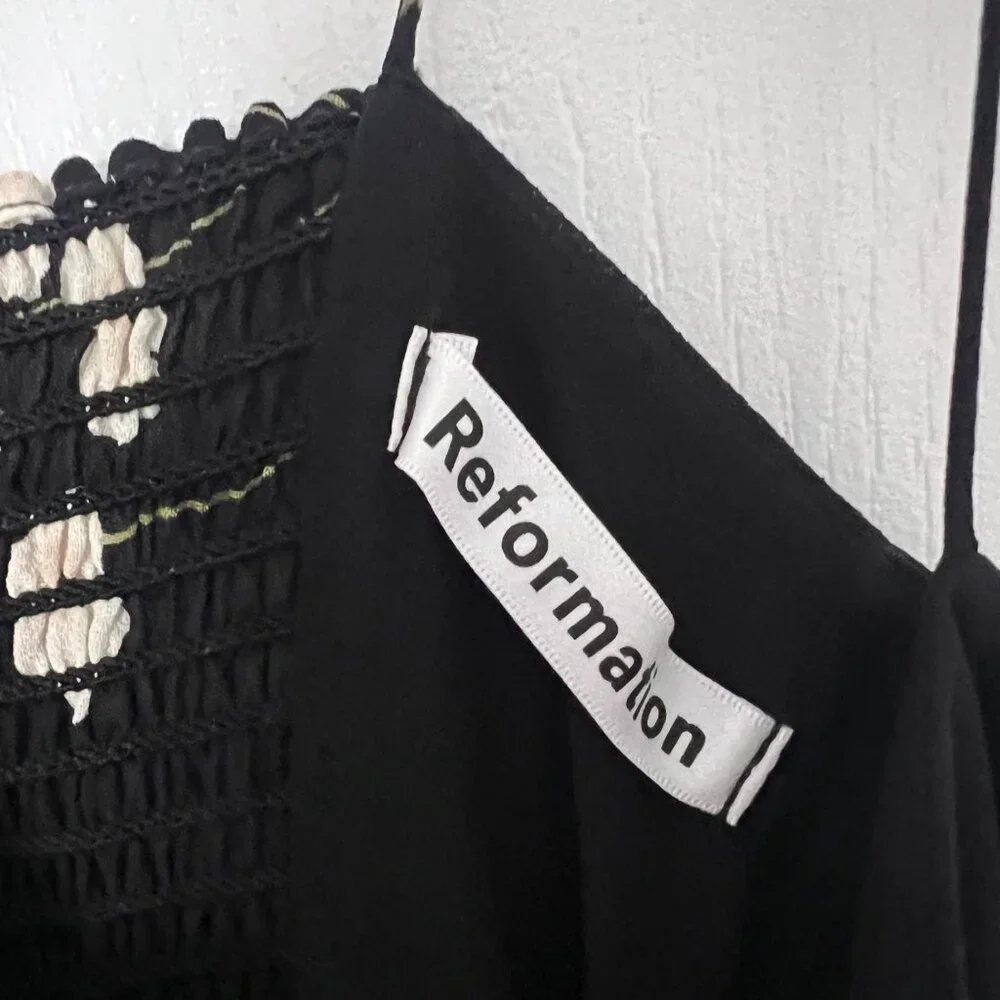 Reformation black Kourtney midi dress SIZE S - Picture 5 of 12